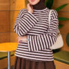 Striped French terry tunic with a hem edge Powder Pink - Imagen 2