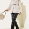 Lined Fur Coat Beige – Bild 2