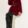 Lined Fur Coat Wine Red - Afbeelding 2