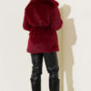 Lined Fur Coat Wine Red - Afbeelding 3