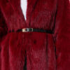 Lined Fur Coat Wine Red - Afbeelding 4