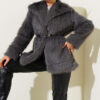 Lined Fur Coat Dark Smoke