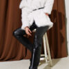 Lined Fur Coat Taupe – Image 2