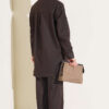 Buttoned Cuffed Two-Pocket Denim Two-Piece Set Brown - immagine 3