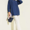 Cuff Button Plain Shirt Navy Blue - Imagen 2