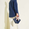 Cuff Button Plain Shirt Navy Blue - Imagen 3