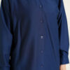 Cuff Button Plain Shirt Navy Blue - Imagen 4