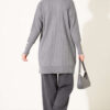 Ribbed Mercerized Tunic with Buttoned Cuffs Grey - immagine 4