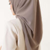 ⁦Cream-colored Medine Silk Hijab Brown⁩ - الصورة ⁦3⁩