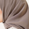 ⁦Cream-colored Medine Silk Hijab Brown⁩ - الصورة ⁦4⁩