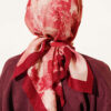 Marble-Patterned Scarf Burgundy - Image 3