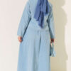 Metal Snap Button Hem Edge French Terry Two-Piece Set Light Blue - الصورة 3