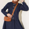 Metal Snap Button Hem Edge French Terry Two-Piece Set Dark Blue - Afbeelding 2