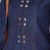 Metal Snap Button Hem Edge French Terry Two-Piece Set Dark Blue - Afbeelding 4