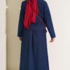 Metal Snap Button Hem Edge French Terry Two-Piece Set Blue - Imagen 3