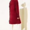 Buttoned Metal-Button Bearded Cardigan Burgundy - Imagen 3