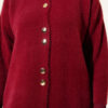 Buttoned Metal-Button Bearded Cardigan Burgundy - Imagen 4