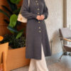 Buttoned Metal-Button Bearded Cardigan Smoke – Bild 2