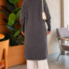 Buttoned Metal-Button Bearded Cardigan Smoke – Bild 4