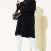Buttoned Metal-Button Bearded Cardigan Black - الصورة 2