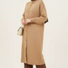 Metal Gold Button Long Knit Cardigan Latte - الصورة 2