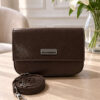 Magnetic Flap Crossbody Bag Dark Brown