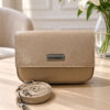Magnetic Flap Crossbody Bag Beige