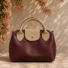 Magnetic Mini Women's Handbag with Decorative Accents Burgundy - Afbeelding 2