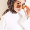 Floral Stripe Transition Scarf Dark Brown