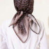 Floral Stripe Transition Scarf Dark Brown - immagine 3