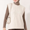 Mini Beaded French Terry Knit Sweater Beige
