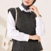 Mini Beaded French Terry Knit Sweater Smoke