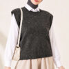 Mini Beaded French Terry Knit Sweater Smoke – Bild 2