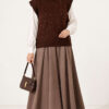 Mini Beaded French Terry Knit Sweater Brown - Imagen 3