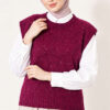 Mini Beaded French Terry Knit Sweater Magenta