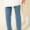 Mini Stone-Embellished Denim Pants Light Blue – Image 3