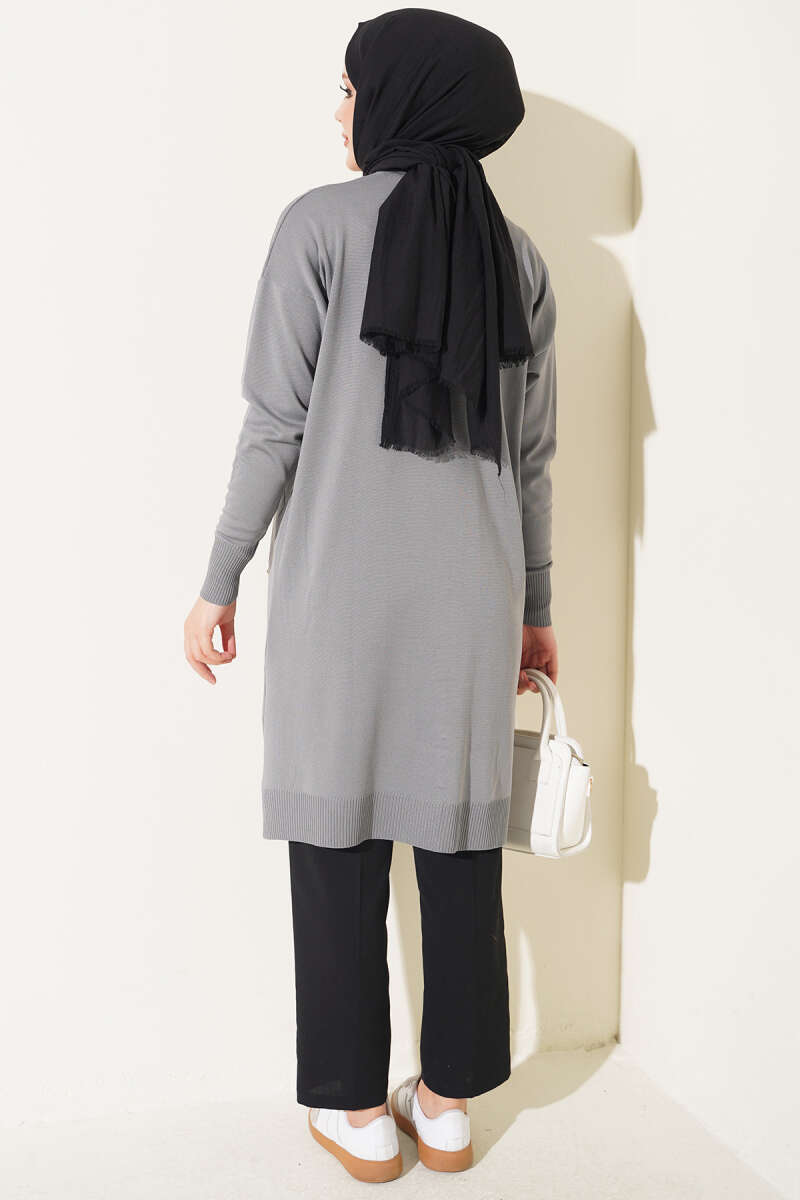 Mini Embellished French Terry Cardigan Grey - Image 3