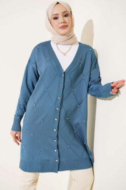 Alternative view of Mini Embellished French Terry Cardigan Indigo