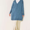 Mini Embellished French Terry Cardigan Indigo - Image 3