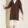 Mini Embellished French Terry Cardigan Brown - Image 2