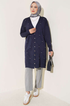 Alternative view of Mini Embellished French Terry Cardigan Navy Blue