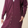 Mini Embellished French Terry Cardigan Plum - Image 4