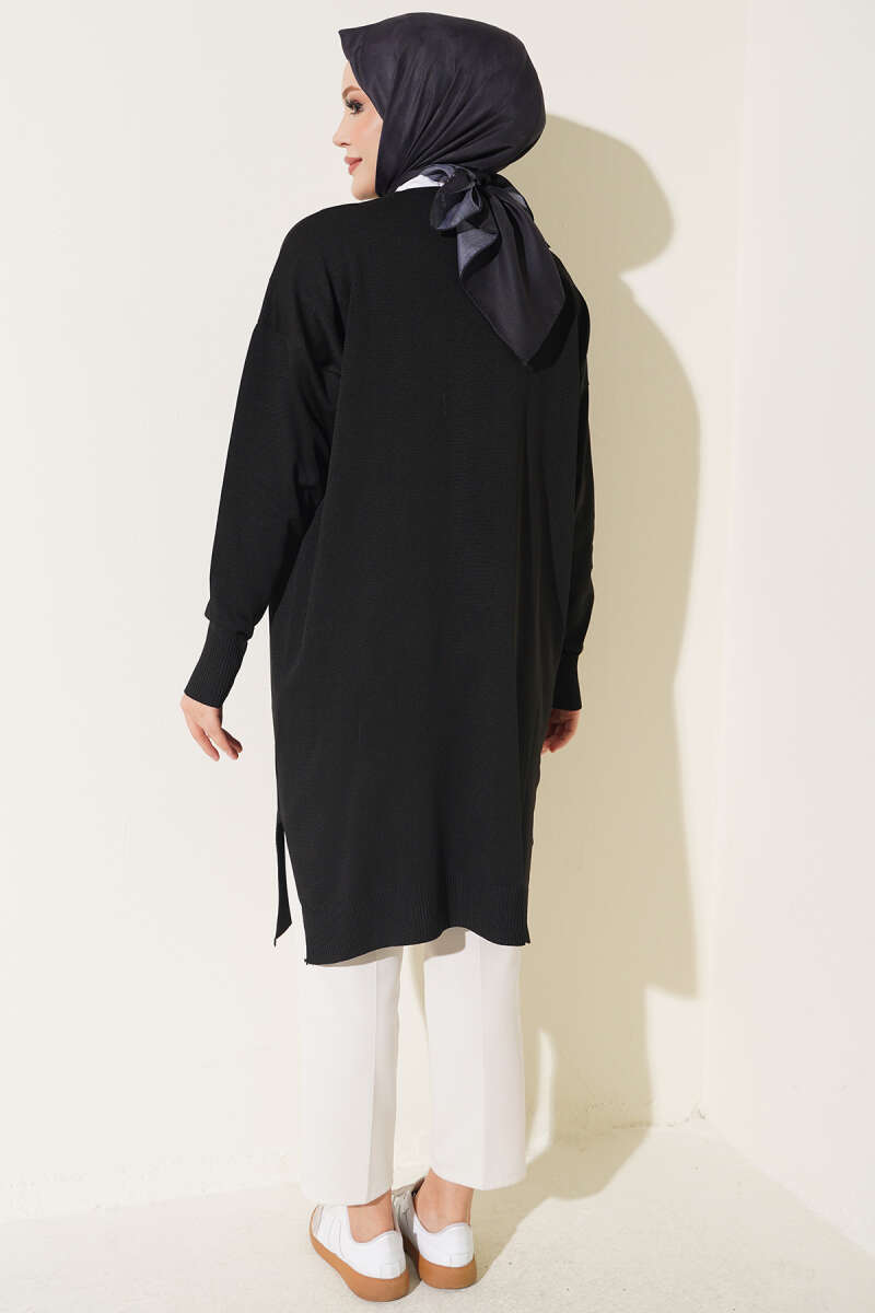 Mini Embellished French Terry Cardigan Black - Image 3