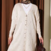 Mini Embellished French Terry Cardigan Stone