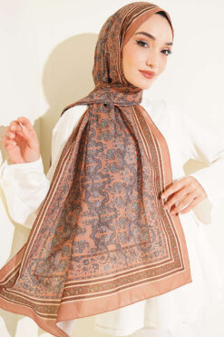 Alternative view of Soft Floral Motif Shawl Camel