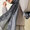 Soft Floral Motif Shawl Smoke