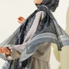 ⁦Soft Floral Motif Shawl Smoke⁩ - الصورة ⁦2⁩