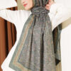 Soft Floral Motif Shawl Khaki