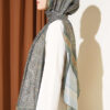 Soft Floral Motif Shawl Khaki - immagine 3