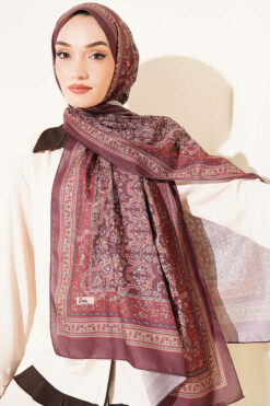 Alternative view of Soft Floral Motif Shawl Chestnut
